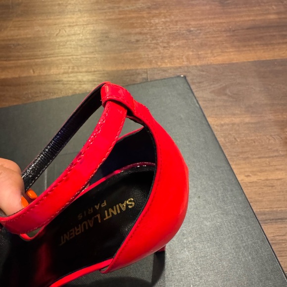 Saint Laurent NWT Vitello Vernice in Hot Pink Strappy ankle strap Heel Sandals. - Picture 11 of 14